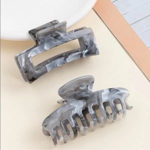 Set of 2 Marble Style Hair Clips